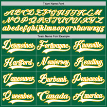 Load image into Gallery viewer, Custom Kelly Green White-Gold Hockey Lace Neck Jersey