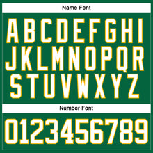 Load image into Gallery viewer, Custom Kelly Green White-Gold Hockey Lace Neck Jersey
