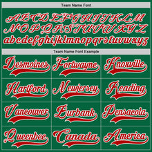 Load image into Gallery viewer, Custom Kelly Green Red-White Hockey Lace Neck Jersey