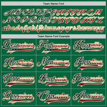 Load image into Gallery viewer, Custom Kelly Green Vintage USA Flag Cream-Black Hockey Lace Neck Jersey
