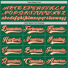 Load image into Gallery viewer, Custom Kelly Green Cream-Red Hockey Lace Neck Jersey