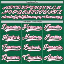 Load image into Gallery viewer, Custom Kelly Green White-Neon Pink Hockey Lace Neck Jersey