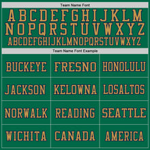 Load image into Gallery viewer, Custom Kelly Green Navy-Old Gold Mesh Authentic Throwback Football Jersey