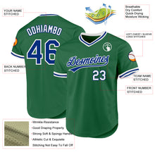 Load image into Gallery viewer, Custom Kelly Green Royal-White Authentic Throwback Baseball Jersey