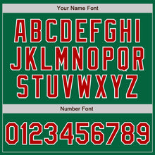 Load image into Gallery viewer, Custom Kelly Green Red-White Authentic Baseball Jersey