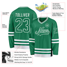 Load image into Gallery viewer, Custom Kelly Green White Hockey Jersey