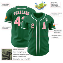 Load image into Gallery viewer, Custom Kelly Green Medium Pink-White Authentic Baseball Jersey