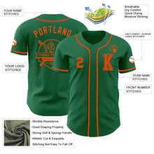 Load image into Gallery viewer, Custom Kelly Green Orange Authentic Baseball Jersey