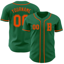 Load image into Gallery viewer, Custom Kelly Green Orange Authentic Baseball Jersey