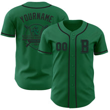 Load image into Gallery viewer, Custom Kelly Green Black Authentic Baseball Jersey
