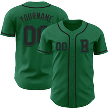 Load image into Gallery viewer, Custom Kelly Green Black Authentic Baseball Jersey