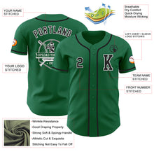 Load image into Gallery viewer, Custom Kelly Green Black-White Authentic Baseball Jersey