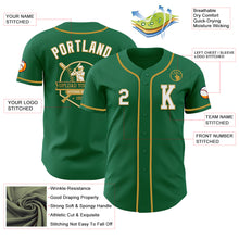 Load image into Gallery viewer, Custom Kelly Green White-Old Gold Authentic Baseball Jersey