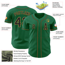 Load image into Gallery viewer, Custom Kelly Green Black-Old Gold Authentic Baseball Jersey