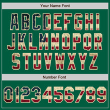 Load image into Gallery viewer, Custom Kelly Green Vintage USA Flag-Cream Authentic Baseball Jersey