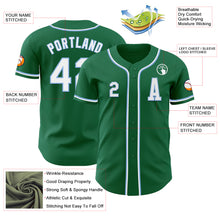 Load image into Gallery viewer, Custom Kelly Green White-Light Blue Authentic Baseball Jersey