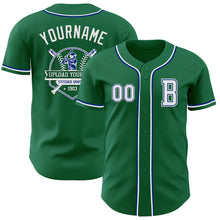 Load image into Gallery viewer, Custom Kelly Green White-Royal Authentic Baseball Jersey