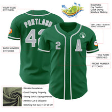 Load image into Gallery viewer, Custom Kelly Green Gray-White Authentic Baseball Jersey