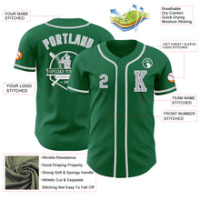 Load image into Gallery viewer, Custom Kelly Green Gray-White Authentic Baseball Jersey