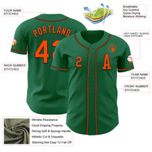 Load image into Gallery viewer, Custom Kelly Green Orange-Black Authentic Baseball Jersey