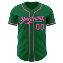 Load image into Gallery viewer, Custom Kelly Green Pink Authentic Baseball Jersey