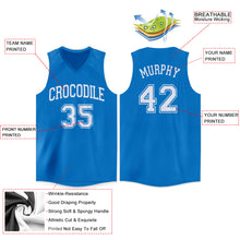 Load image into Gallery viewer, Custom Blue White V-Neck Basketball Jersey