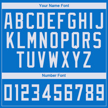 Load image into Gallery viewer, Custom Blue White Round Neck Basketball Jersey