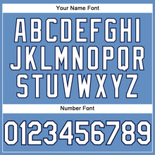 Load image into Gallery viewer, Custom Light Blue White-Navy Performance T-Shirt