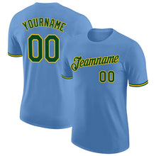 Load image into Gallery viewer, Custom Light Blue Green-Yellow Performance T-Shirt