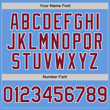 Load image into Gallery viewer, Custom Light Blue Crimson-White Mesh Authentic Throwback Baseball Jersey