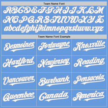 Load image into Gallery viewer, Custom Light Blue White-Gray Mesh Authentic Throwback Baseball Jersey