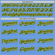 Load image into Gallery viewer, Custom Light Blue Green-Yellow Mesh Authentic Throwback Baseball Jersey