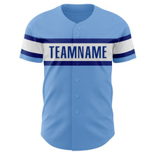 Load image into Gallery viewer, Custom Light Blue White-Royal Authentic Baseball Jersey