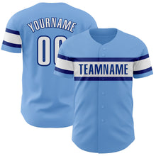 Load image into Gallery viewer, Custom Light Blue White-Royal Authentic Baseball Jersey