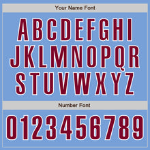 Load image into Gallery viewer, Custom Light Blue Maroon-White Authentic Baseball Jersey