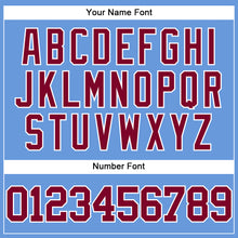 Load image into Gallery viewer, Custom Light Blue Maroon-White Mesh Authentic Throwback Baseball Jersey