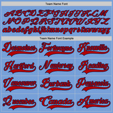 Load image into Gallery viewer, Custom Light Blue Red-Navy Hockey Lace Neck Jersey