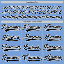 Load image into Gallery viewer, Custom Light Blue Black-White Hockey Lace Neck Jersey