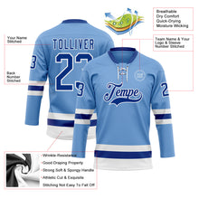 Load image into Gallery viewer, Custom Light Blue Royal-White Hockey Lace Neck Jersey
