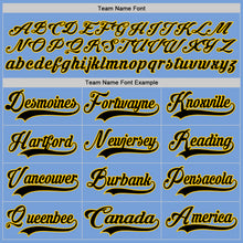 Load image into Gallery viewer, Custom Light Blue Black-Yellow Hockey Lace Neck Jersey