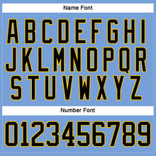Load image into Gallery viewer, Custom Light Blue Black-Yellow Hockey Lace Neck Jersey