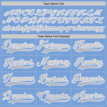 Load image into Gallery viewer, Custom Light Blue Gray-White Hockey Lace Neck Jersey