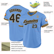 Load image into Gallery viewer, Custom Light Blue Black-Old Gold Authentic Throwback Baseball Jersey