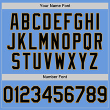 Load image into Gallery viewer, Custom Light Blue Black-Old Gold Authentic Throwback Baseball Jersey