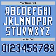 Load image into Gallery viewer, Custom Light Blue Navy-White Authentic Throwback Baseball Jersey