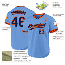 Load image into Gallery viewer, Custom Light Blue Navy-Orange Authentic Throwback Baseball Jersey