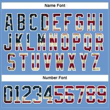 Load image into Gallery viewer, Custom Light Blue Vintage USA Flag-White Hockey Jersey