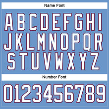 Load image into Gallery viewer, Custom Light Blue Royal-Red Hockey Jersey