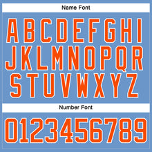 Load image into Gallery viewer, Custom Light Blue Orange-White Hockey Jersey