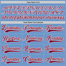 Load image into Gallery viewer, Custom Light Blue Maroon-White Hockey Jersey